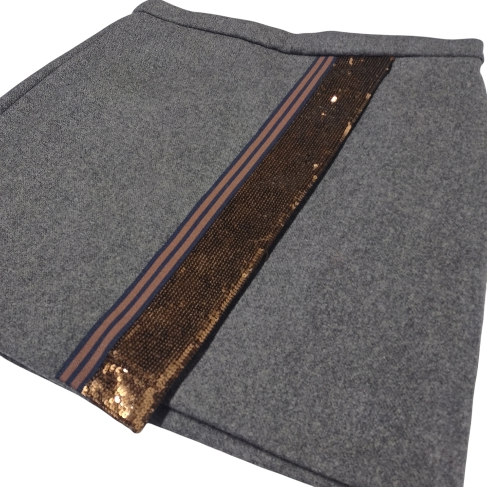 J. Crew Wool Blend Origami Skirt Mini Sequins Gray Women's Size 4 - Picture 7 of 12